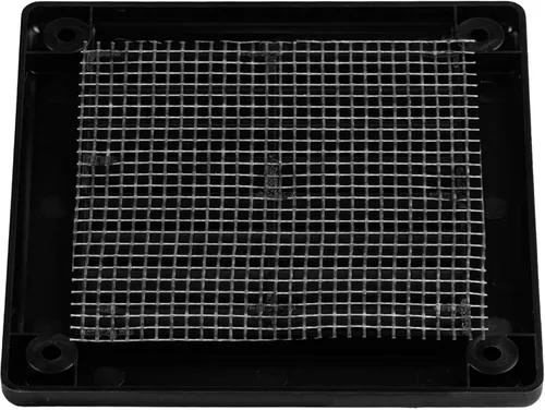 Miniatura 9 de Paquete de 2 cubiertas cuadradas de ventilación de aire de 4" x 4" (tamaño exterior) - Deflector de ventilación de plástico negro - Malla