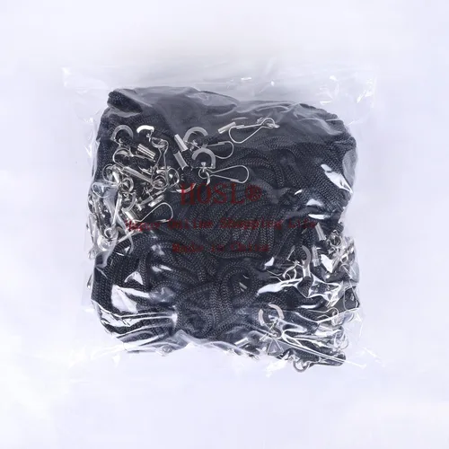 Miniatura 9 de HOSL Cordones de nailon negro, paquete de 100 cordones a granel para tarjetas de identificación de oficina con gancho giratorio