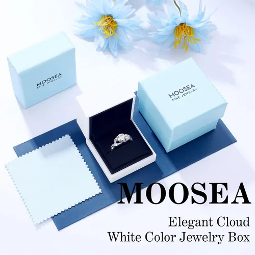 Miniatura 7 de MOOSEA Willow Moissanite Engagement Rings for Women, 1.2ct D Color VVS1 Clarity Lab Created Moissanite Wedding Ring 925 Sterling Silver Solid Twig