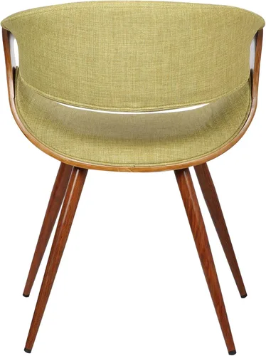 Miniatura 6 de Armen Living Silla de comedor de mediados de siglo estilo mariposa con acabado en nogal y tela verde Tela verde/nogal