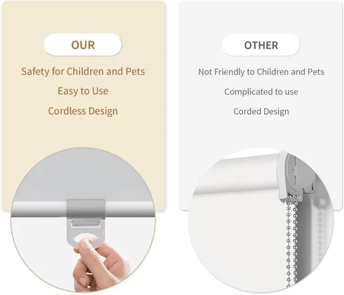 Miniatura 9 de MYshade Persianas Enrollables Opacas sin Cordón, Oscurecimiento de Habitación con Parada Libre, Persianas Enrollables para Ventanas, Persiana