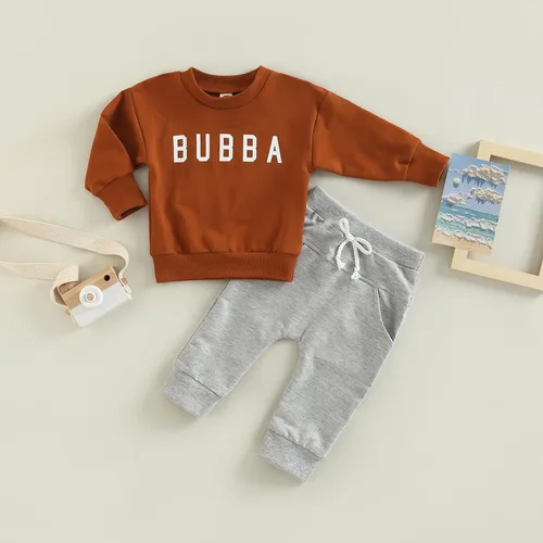 Miniatura 149 de Ropa de bebé niño 3 6 9 12 18 24M 3T Conjunto de pantalones con capucha patchwork sudadera con capucha pantalones de rayas traje de otoño invierno