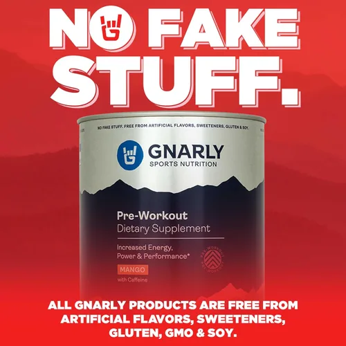 Miniatura 8 de Gnarly Nutrition Polvo natural para pre-entrenamiento, mango - Certificado NSF Contents, resistencia y recuperación - Vegano pre-entrenamiento