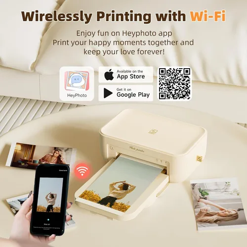 Miniatura 2 de HPRT CP4100 Impresora fotográfica - Impresora instantánea Bluetooth Plus 4x6 con 20 hojas y cinta, Wi-Fi, sublimación de tinte premium, resolución