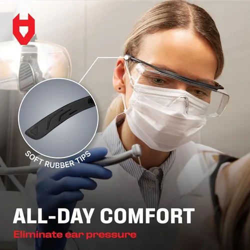 Miniatura 7 de NoCry Gafas de Seguridad Antivaho que se Ajustan Sobre Gafas con Lente Resistente a los Arañazos — Certificadas ANSI Z87 y OSHA, Gafas de Seguridad