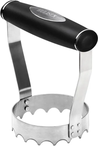 HULISEN Picador de Alimentos Dentado para Cubiertos, Picador Manual de Mano de Acero Inoxidable de 3 Pulgadas con Mango de Agarre y Borde de Diente