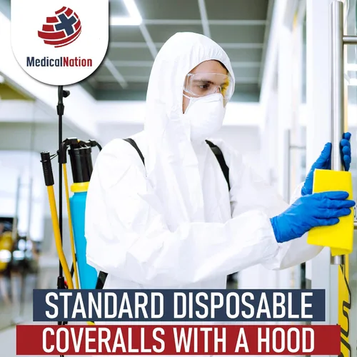 Miniatura 7 de Medical Nation Hazmat Suits Disposable 2 Pack Hooded, Heavy Duty, Breathable Disposable Coverall, Painter Suit 9 Sizes