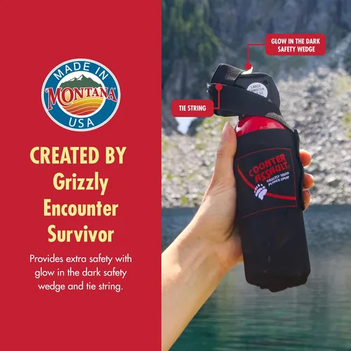 Miniatura 4 de Counter Assault Bear Spray – Osos, leones de montaña, coyotes – Largo alcance de 40 pies – Equipo de seguridad en spray de pimienta para senderismo