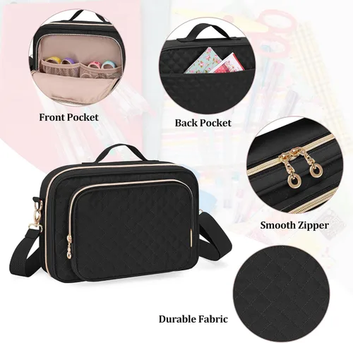 Miniatura 5 de Teamoy Estuche de almacenamiento de suministros de diario, soporte para suministros de diario con ranuras desmontables para bolígrafos, soporte