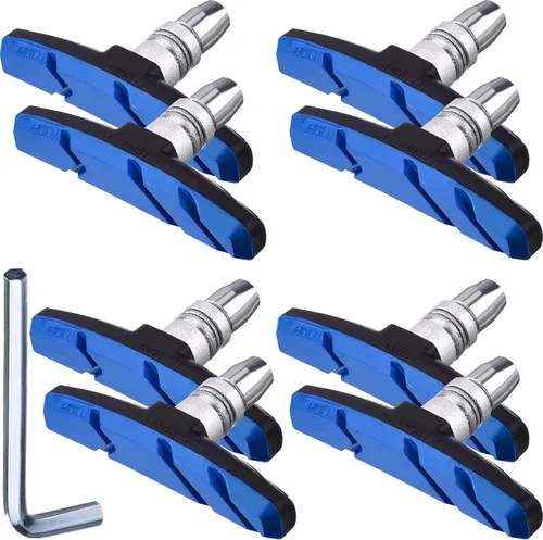 Miniatura 9 de Hotop Juego de 4 pares de pastillas de freno para bicicleta de montaña con tuercas hexagonales y espaciadores, juego de bloques de freno