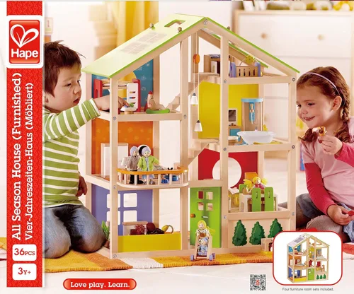 Miniatura 3 de Casa de muñecas de madera "All seasons" amoblada con accesorios para niños de Hape