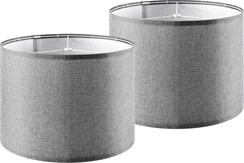 Miniatura 14 de GO&SO Pantallas de Lámpara de Tambor Medianas de Lino Natural de 13" Superior x 13" Inferior x 10" de Alto (Spider) Pantalla Moderna Beige Gris