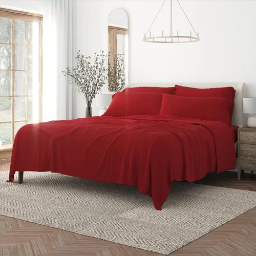 Miniatura 31 de Merit Linens Juego de sábanas de microfibra sólida ultra suave con fundas de almohada adicionales, tamaño individual, aguamarina