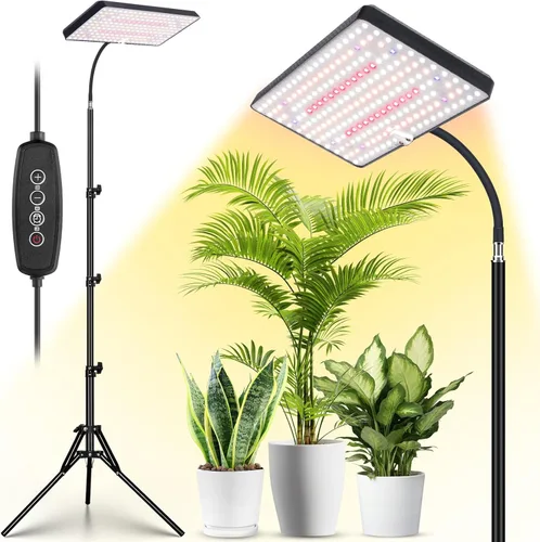Miniatura 7 de Luces de cultivo LBW 2024 para plantas de interior con soporte, 642 LEDs de espectro completo, lámpara de planta de pie alta, lámpara de planta alta