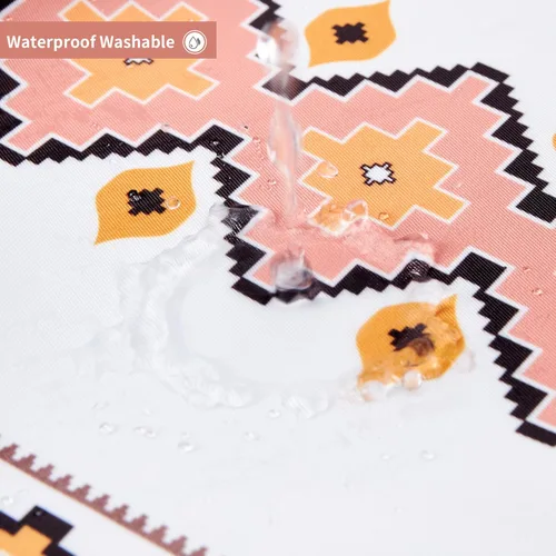Miniatura 3 de WLLWOO - 2 bolsas de maquillaje de pana con cara sonriente, bolsa de cosméticos con cremallera interior impermeable, estuche para lápices, monedero