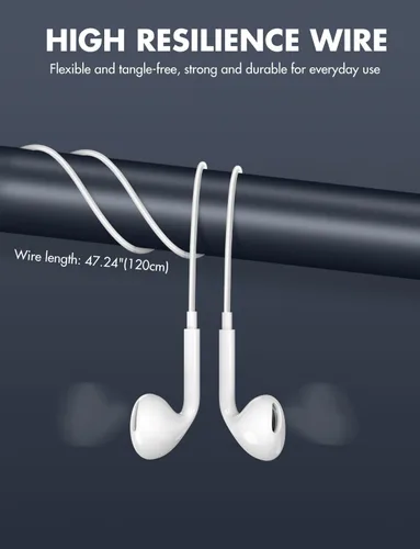 Miniatura 6 de Antool Auriculares con cable,【Llamadas Ultra Claras y sin Ruido】 Auriculares con cable de 3.5mm, auriculares intraaurales con micrófono, compatibles