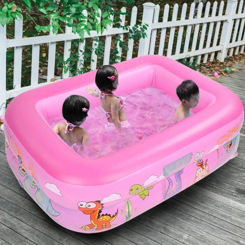 Miniatura 9 de Piscina familiar inflable con bomba de 47.2 x 35.4 x 14.2 in, piscinas para niños y adultos o toda la familia, más que otras piscinas inflables