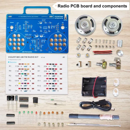 Miniatura 2 de Kit de radio AM/FM Proyecto de soldadura Kit de bricolaje para practicar enseñanza electrónica Estéreo Gran proyecto STEM y regalo Versión