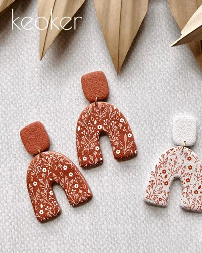 Miniatura 5 de KEOKER Plantillas de serigrafía para arcilla polimérica, kit de impresión de serigrafía reutilizable de 3 piezas para imprimir en arcilla y otras