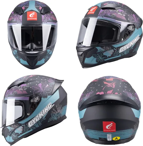 Miniatura 7 de Casco de motocicleta de cara completa, aprobado por DOT, casco de bicicleta de calle para adultos, hombres y mujeres, carcasa de ABS con visera