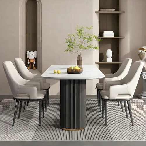 Miniatura 9 de Juego de 2 sillas de comedor modernas, sillas de metal con costuras y patas de metal, sillas de cocina modernas tapizadas de piel sintética, silla