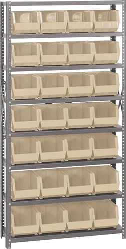 Miniatura 582 de Quantum QSBU-245BK Heavy Duty Shelving Unit with (7) Shelves and (24) QUS245 Black Bins for Garage Warehouse Storage Distribution 400 lb Load