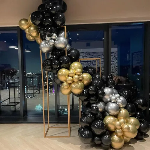 Miniatura 7 de KOMOREBI Globos dorados cromados de 12 pulgadas, 50 globos dorados metálicos, globos dorados brillantes, globos de látex metálicos cromados