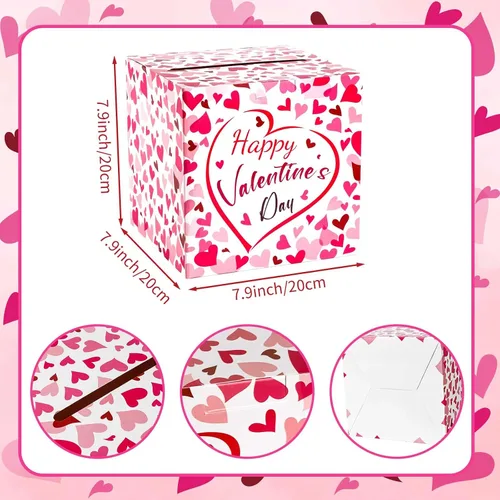 Miniatura 2 de Hxezoc Caja de Tarjetas de San Valentín Recuerdos Buzón Feliz Día de San Valentín Caja de Cartón para Aula de Niños, Día de San Valentín, Baby