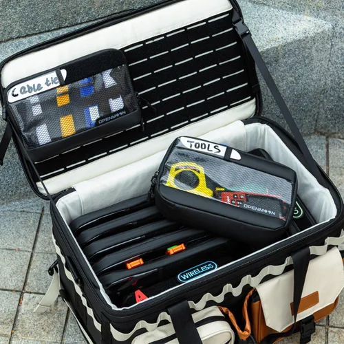 Miniatura 5 de OPENMOON Bolsa translúcida para accesorios para electrónica y cámara: organizador de cables, bolsa de accesorios de engranaje, artículos esenciales