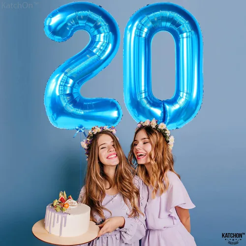 Miniatura 969 de KatchOn, Globo grande azul número 2 de 40 pulgadas Decoraciones de cumpleaños de Baby Shark para niño de 2 años Globo azul número 2 Globo
