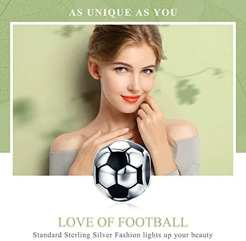 Miniatura 4 de Abalorios de fútbol de plata de ley 925 para pulsera Pandora, Plata esterlina