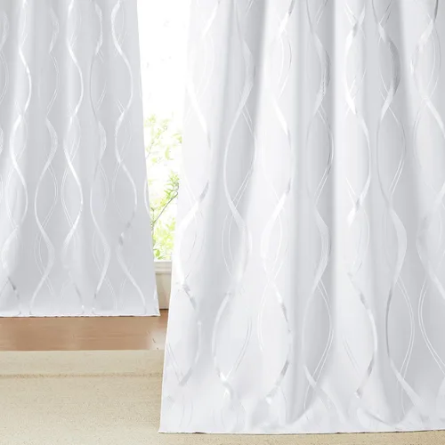 Miniatura 37 de NICETOWN Paneles de Cortinas Opacas para Dormitorio - Tratamiento de Ventanas con Aislamiento Térmico, Ojales Sólidos, Cortinas Opacas con Diseño