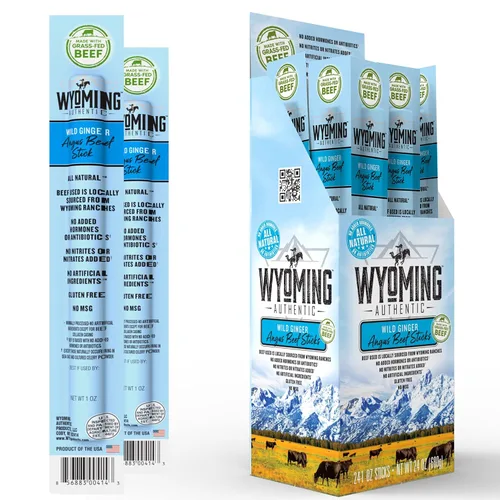 Miniatura 13 de Wyoming Palitos de carne 100% alimentados con pasto – 4 veces cada sabor – Humo de nogal vaquero, jengibre salvaje y jalapeño original – Snacks
