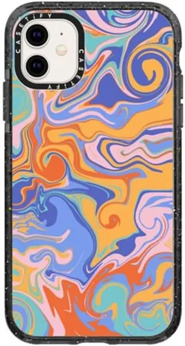 Miniatura 127 de CASETiFY Impact - Funda para iPhone 11 - Flower Power Retro - Negro Transparente