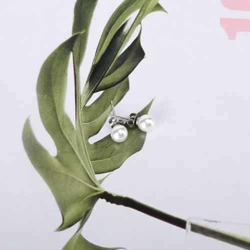 Miniatura 7 de Collar de perlas de imitación de cristal de imitación de cristal blanco de 14.5 pulgadas de 0.236 in, pulsera de pendientes, cuentas de arcilla