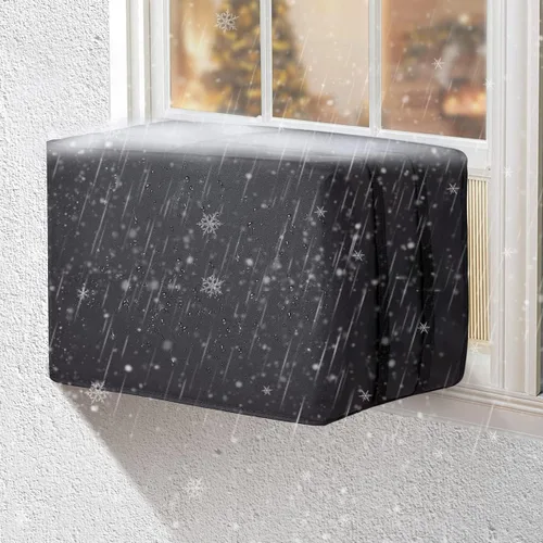 Miniatura 7 de Cubierta de aislamiento de aire acondicionado de ventana para unidad exterior, a prueba de polvo al aire libre e impermeable, 3 capas, 18.1 pulgadas