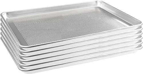 Miniatura 13 de HARDURA - Bandeja de aluminio para hornear de 18 pulgadas de largo x 13 pulgadas de ancho x 1 pulgadas de alto, 12 paquetes, para horno en panadería