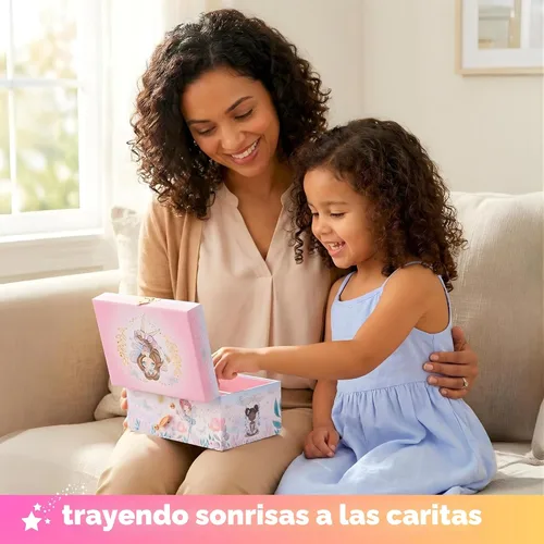 Miniatura 8 de Giggle & Honey Joyero musical de hadas para niñas, caja de música para niños con hada giratoria y espejo, regalos de cumpleaños de princesa