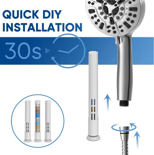 Miniatura 5 de Pavezo® Filtro de ducha de repuesto para cabezal de ducha de mano 【No.14951 (ASIN: B09YN8Z2YD), filtro de varias etapas para agua dura, reduce