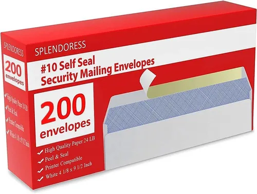 Miniatura 8 de Sobres autoadhesivos #10 de tamaño carta, 50 sobres de seguridad para correo empresarial, 100% tintados, paquete de sobres lisos regulares, sin