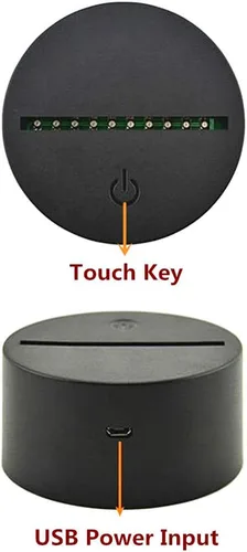 Miniatura 5 de Luz nocturna LED de ilusión óptica 3D, lámpara de escritorio para dormir para niños y niñas, control táctil, 7 cambios de color, alimentada por USB