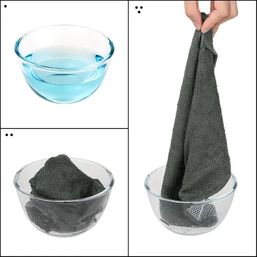 Miniatura 4 de uxcell Juego de 10 paños de cocina para platos, paños de microfibra absorbentes de secado rápido, trapos de cocina con lado de limpieza de cocina