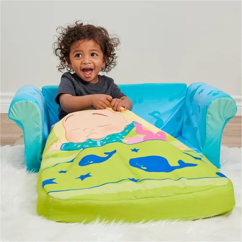 Miniatura 8 de Marshmallow Furniture, Sofá de Juego Cocomelon 3 en 1 para Dormir, Tumbona Convertible para Niños, Sofá Cama y Colchón para Siesta de Espuma