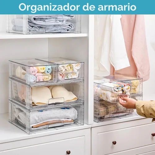 Miniatura 6 de Vtopmart - Paquete de 3 cajones de almacenamiento apilables, organizadores acrílicos fácilmente ensamblables para debajo del fregadero del baño
