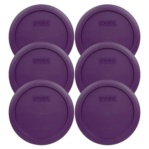 Miniatura 10 de Pyrex 7201-PC 4 tazas azul tapa de repuesto para almacenamiento de alimentos (paquete de 4) - Fabricado en Estados Unidos Azul oscuro