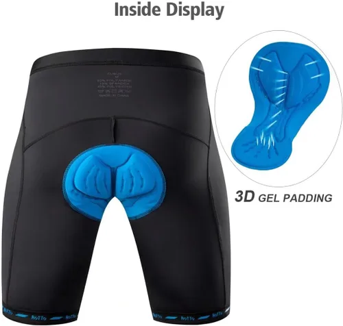 Miniatura 5 de ROTTO Pantalones cortos de ciclismo para hombre con acolchado de gel