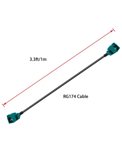 Miniatura 4 de Fakra Z Cable Fakra Z hembra a Fakra Z hembra RF cable coaxial 3.3 pies/3.3 ft Fakra Z hembra vehículo antena cable de extensión RG174 para coche