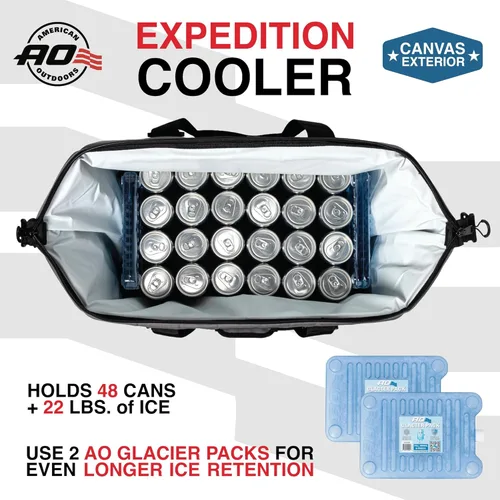 Miniatura 4 de Bolsa de enfriador AO Coolers Expedition de lona con lados blandos, a prueba de fugas, aislada, ligera Carbón