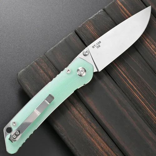 Miniatura 3 de Sitivien ST128 - Cuchillo plegable, hoja D2 G10, mango de seguridad, trazador de líneas de seguridad, cuchillo de herramienta EDC para senderismo al