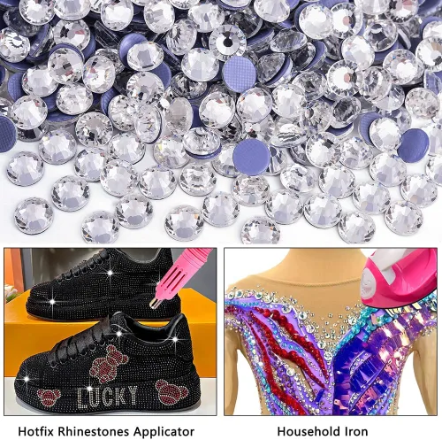 Miniatura 3 de 14400pcs claro gran cantidad al por mayor Hotfix Rhinestone cristal Strass para la ropa (cristal, SS6)